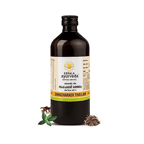 Kerala Ayurveda Sahacharadi Thailam 450ml| Back pain oil | Massage Oil | Relief from Back pain and sciatica | With Sahachara, Dashmoola, Manjistha | Sesame Oil Base | Ayurvedic Herbal formulation
