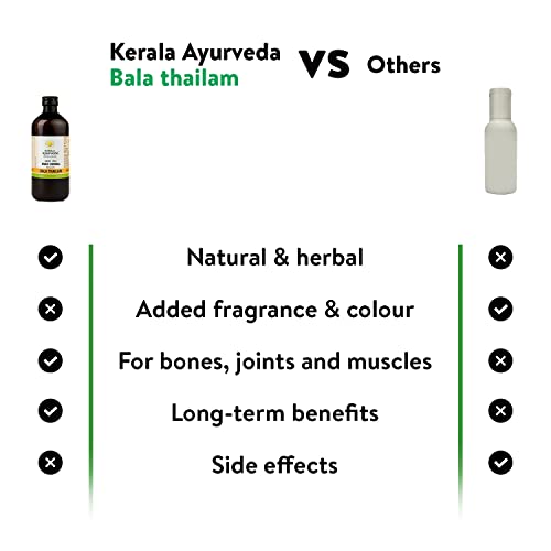 Kerala Ayurveda Bala Thailam 450ml | Muscle and Bone Strengthening Abhyanga Oil | Age Related Joint Issues| For Healthy Joints & Muscles | With Bala, Guduchi, Rasna, Tila, Manjishta, Ikshurasa, Curd, Milk, and Sesame Oil