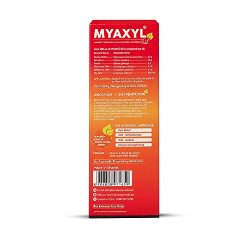 Kerala Ayurveda Myaxyl Oil 200ml | For Quick Relief from Knee Pain, Sprains, and Sports Injuries | With Nandivriksha, Devadaru, Rasna, and Eucalyptus Oil | Sesame Oil Base|