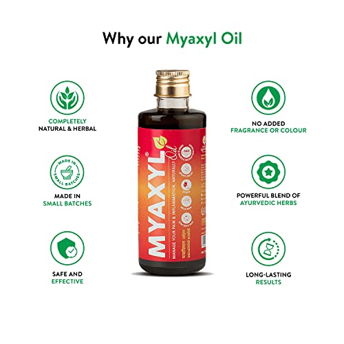 Kerala Ayurveda Myaxyl Oil 200ml | For Quick Relief from Knee Pain, Sprains, and Sports Injuries | With Nandivriksha, Devadaru, Rasna, and Eucalyptus Oil | Sesame Oil Base|